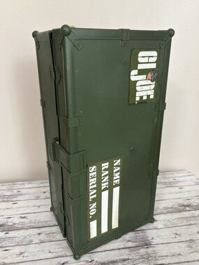 GI Joe 1993 Hasbro Foot Locker Storage Box Army Green Organizer Plastic Empty